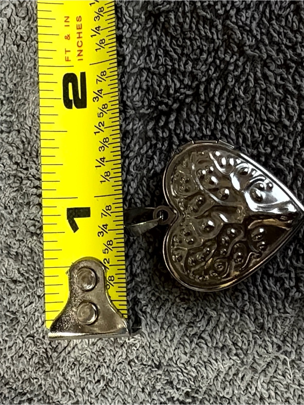 Heart-Shaped Key & Card Holder Charm - Polished Silver